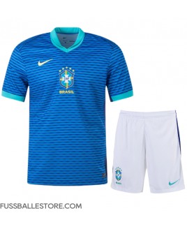 Günstige Brasilien Auswärts Trikotsatzt Kinder Copa America 2024 Kurzarm (+ Kurze Hosen)